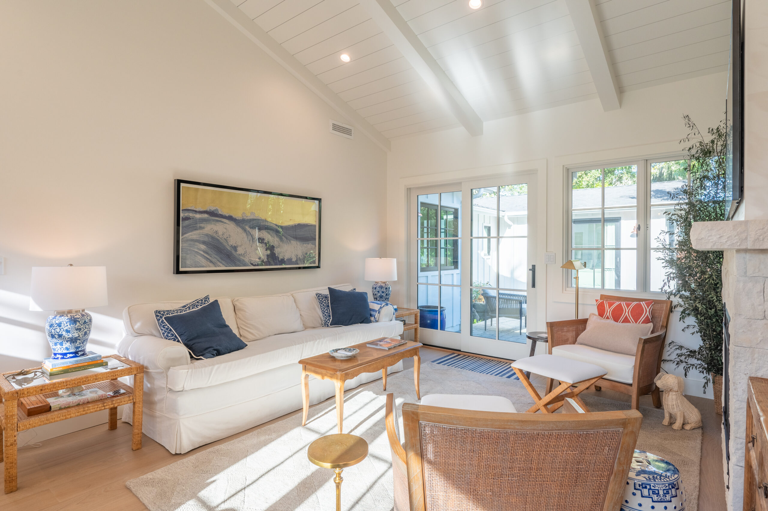 California ranch living room built by NC Construction